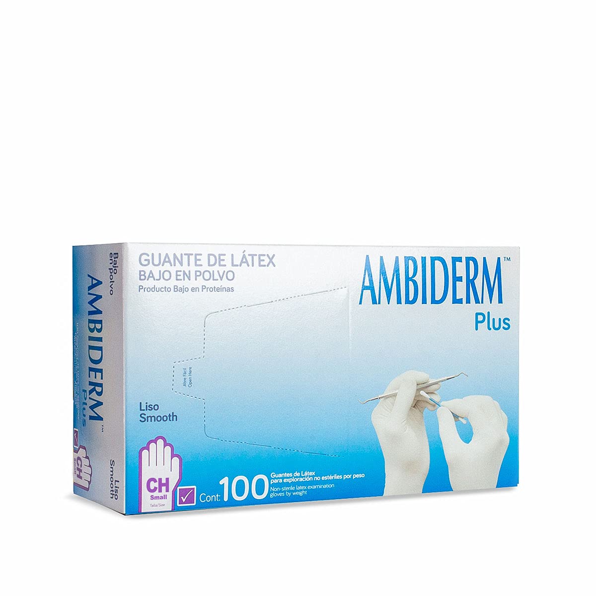 AMBIDERM GUANTE DE NITRILO VIOLETA MEDIANO 100PZ