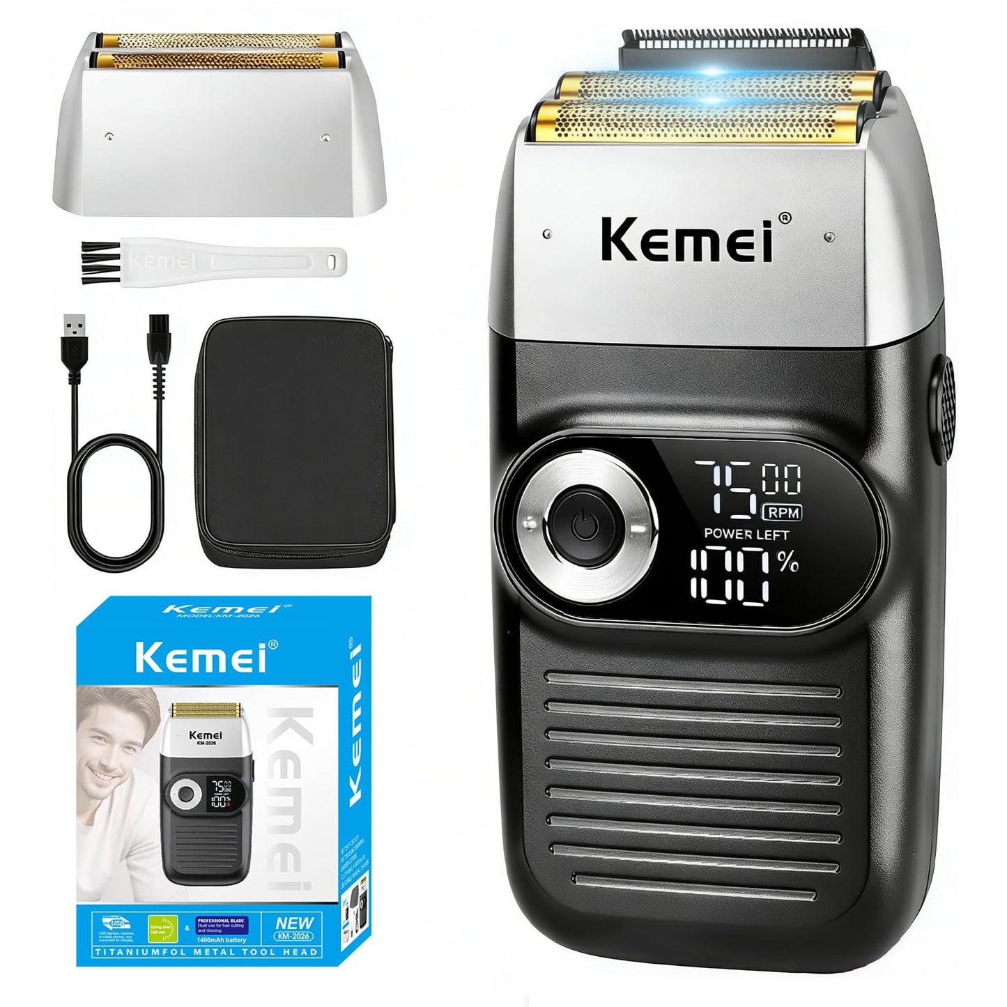 KEMEI MAQUINA RASURADORA DE CABELLO KM-2026