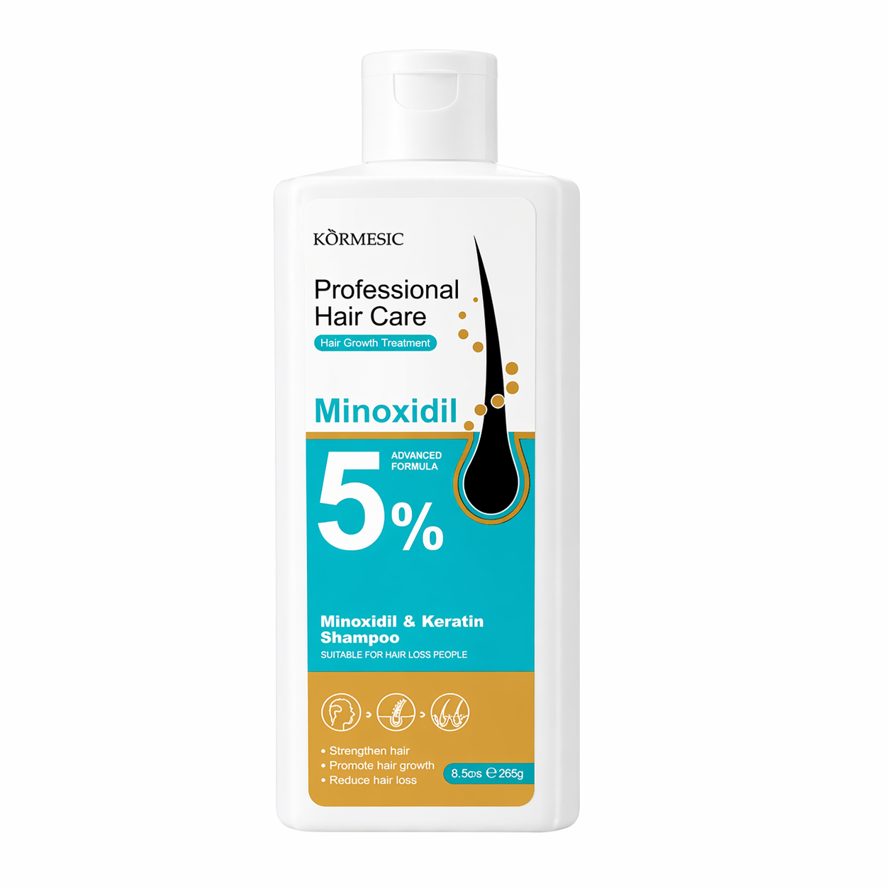 HAIRSTAR SHAMPOO KORMESTIC 5 % MINOXIDIL Y KERATINA 265G