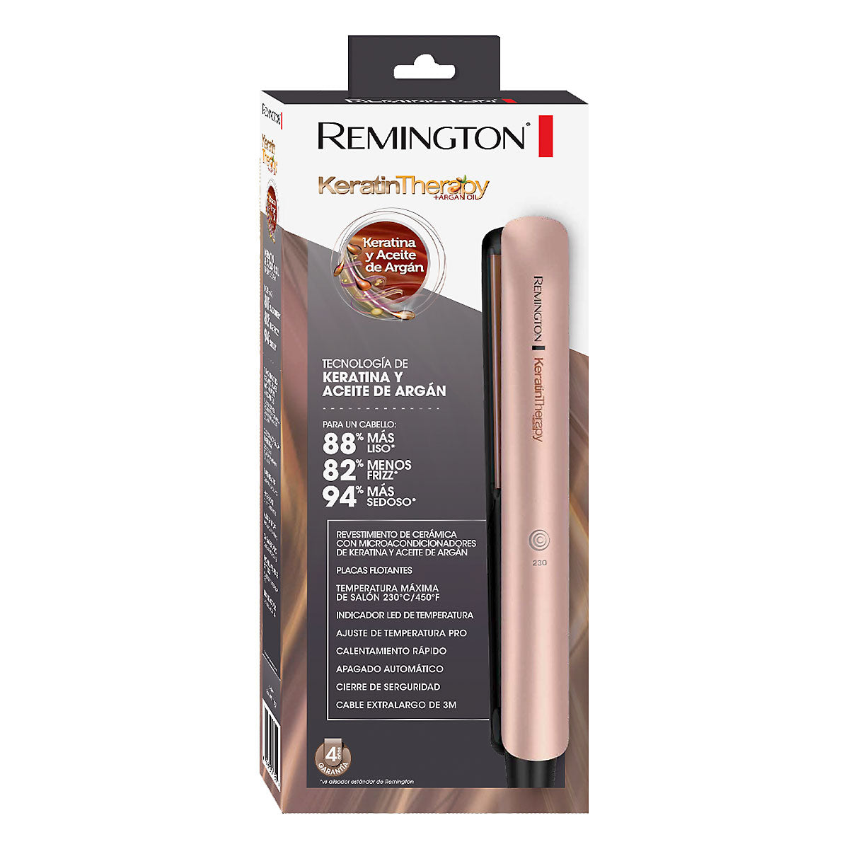 SPECTRUM REMINGTON PLANCHA DE KERATINA Y ACEITE DE ARGAN