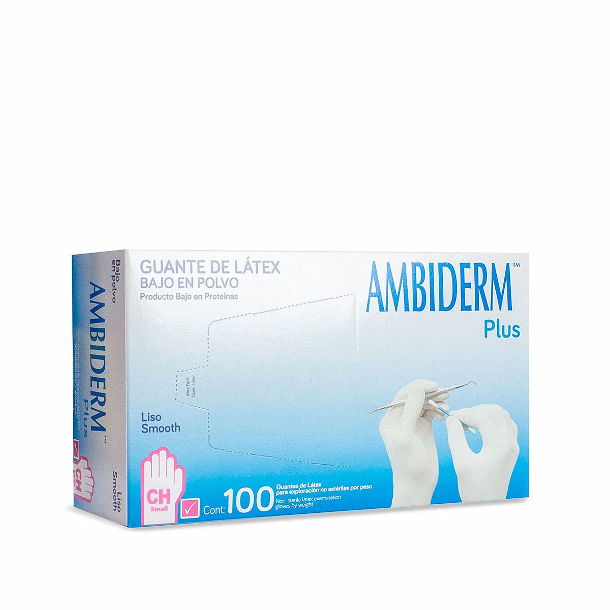 AMBIDERM GUANTE PLUS LISO ROSA CHICO 100PZ