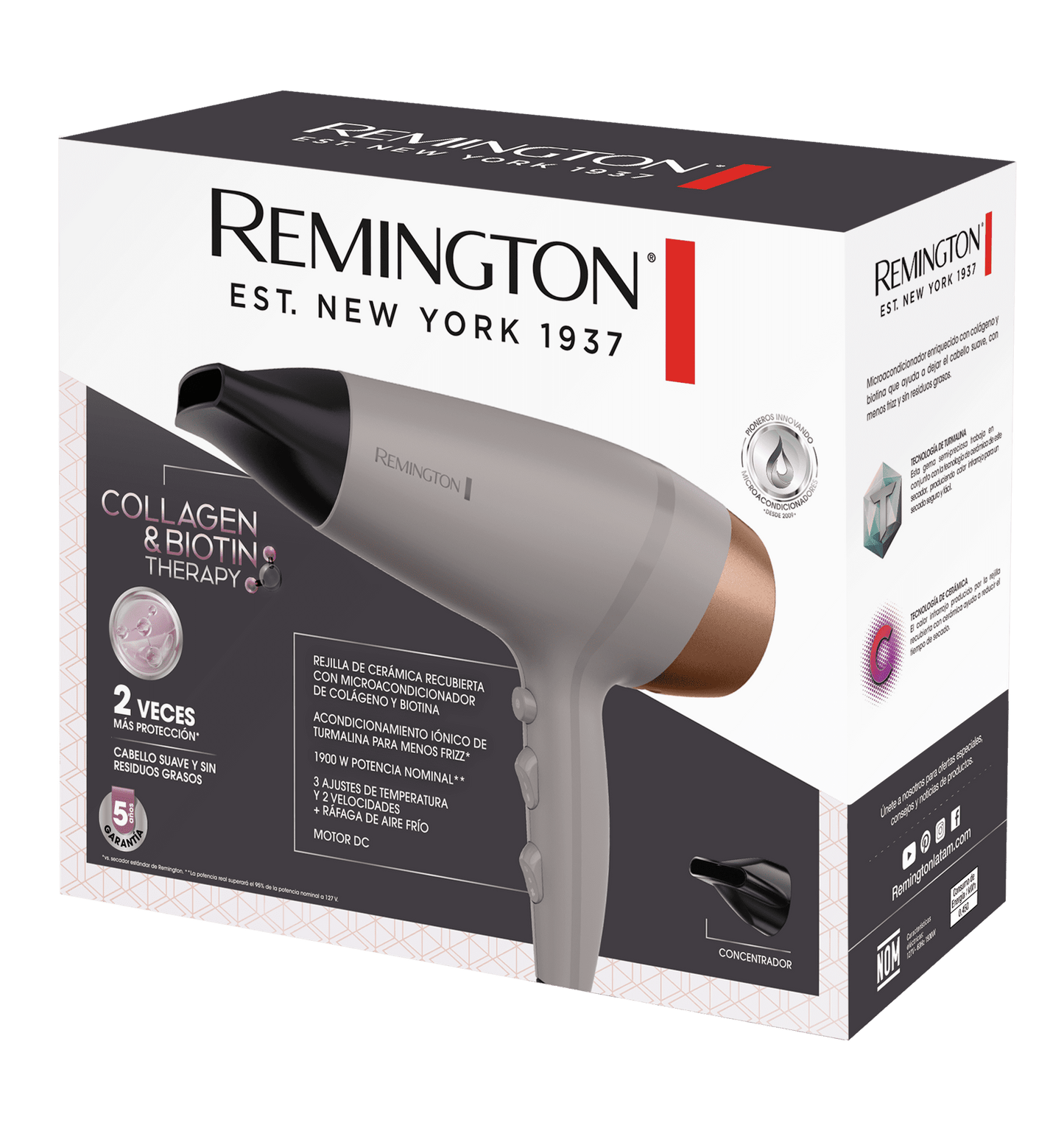 SPECTRUM REMINGTON SECADORA COLAGENO Y BIOTINA