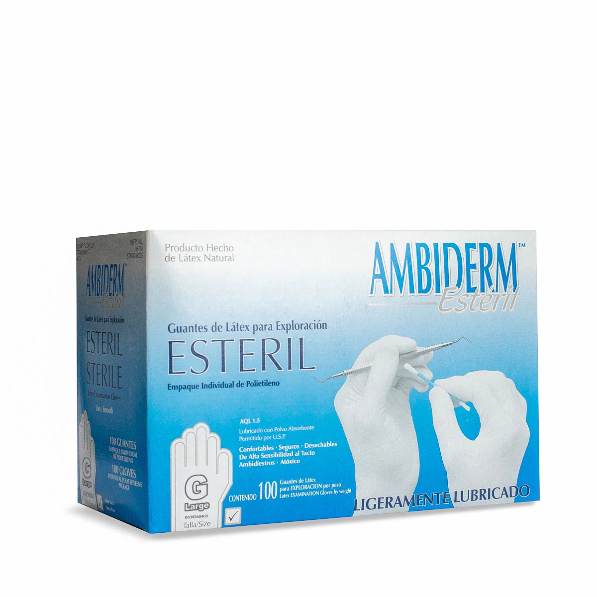 AMBIDERM GUANTE ESTERIL NATURAL GRANDE