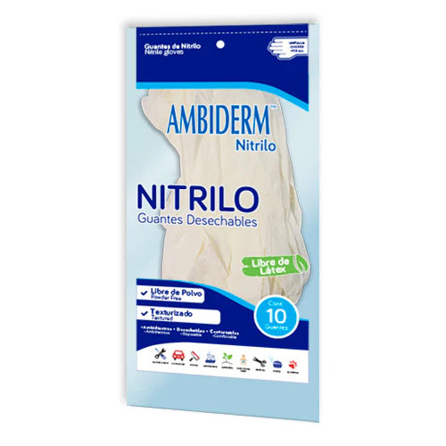 AMBIDERM GUANTE DE NITRILO BLANCO 10PZ