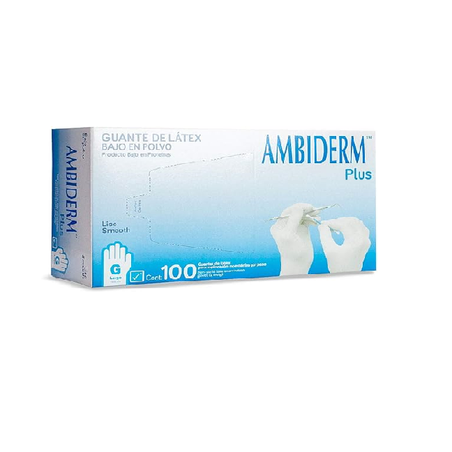 AMBIDERM PLUS GUANTE AZUL CAJA CH